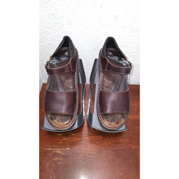 Naot Women's 39/8-8.5 Brown Leather Open-Toe Fishermen Sandals Adjustable Buckle - Picture 2 of 8